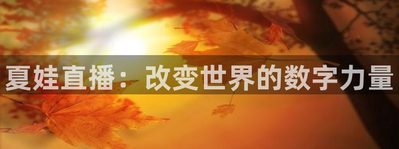 鲸鱼直播体育直播：夏娃直播：改变世界的数字力量